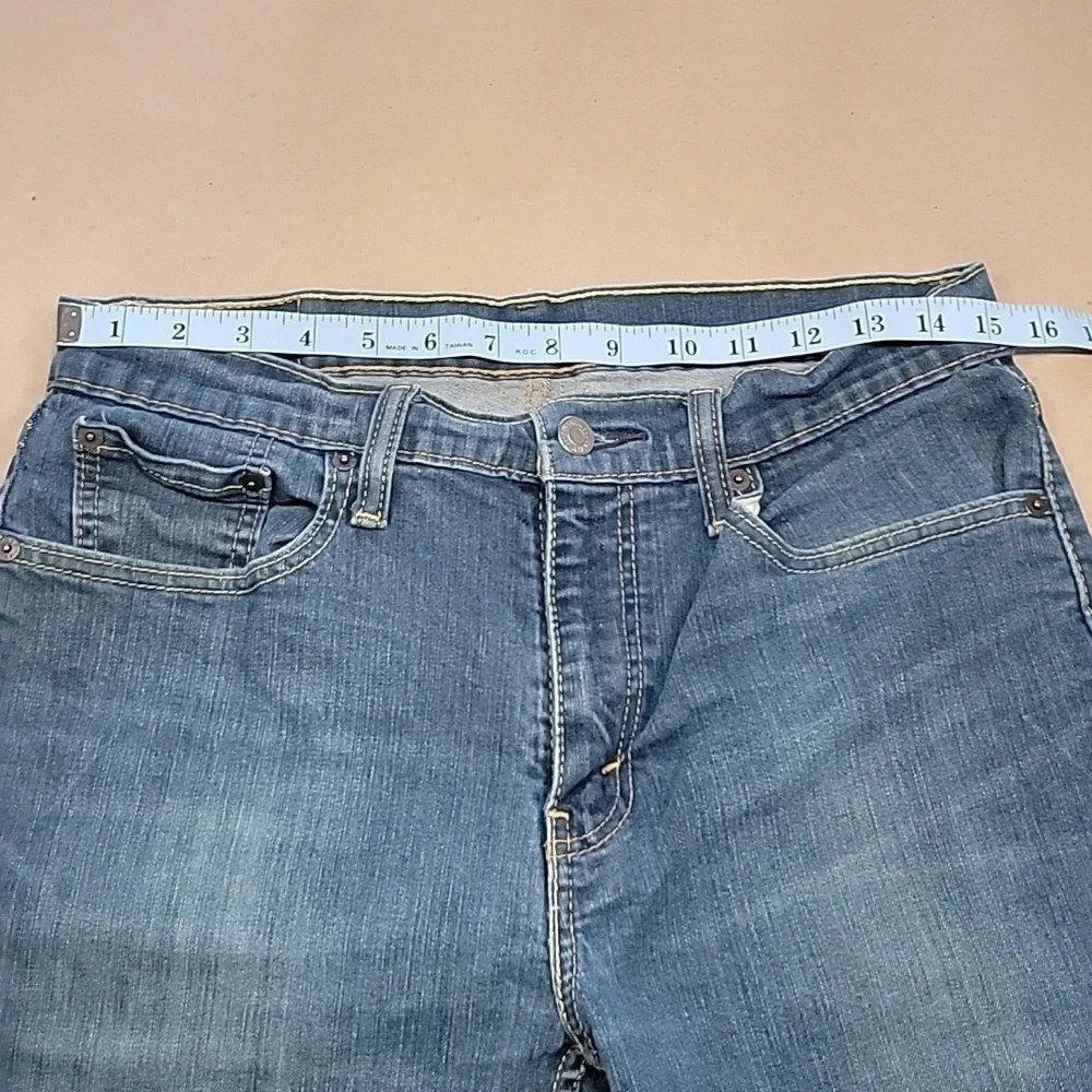 Levis 502, Size 32x34 Taper Fit Men's Jeans, Med-Dark Wash, Good Used Condition